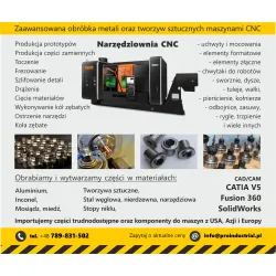 Zaawansowana obróbka metali oraz tworzyw sztucznych maszynami CNC